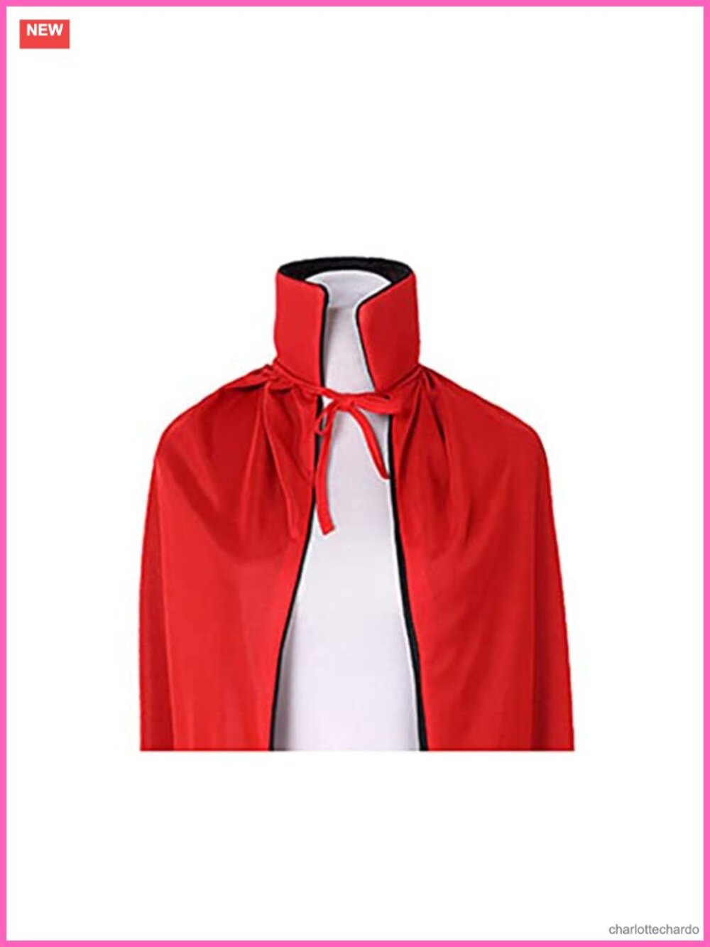 Unisex Reversible Vampire Cloak Hooded Halloween Costume Cape - Picture 6 of 6